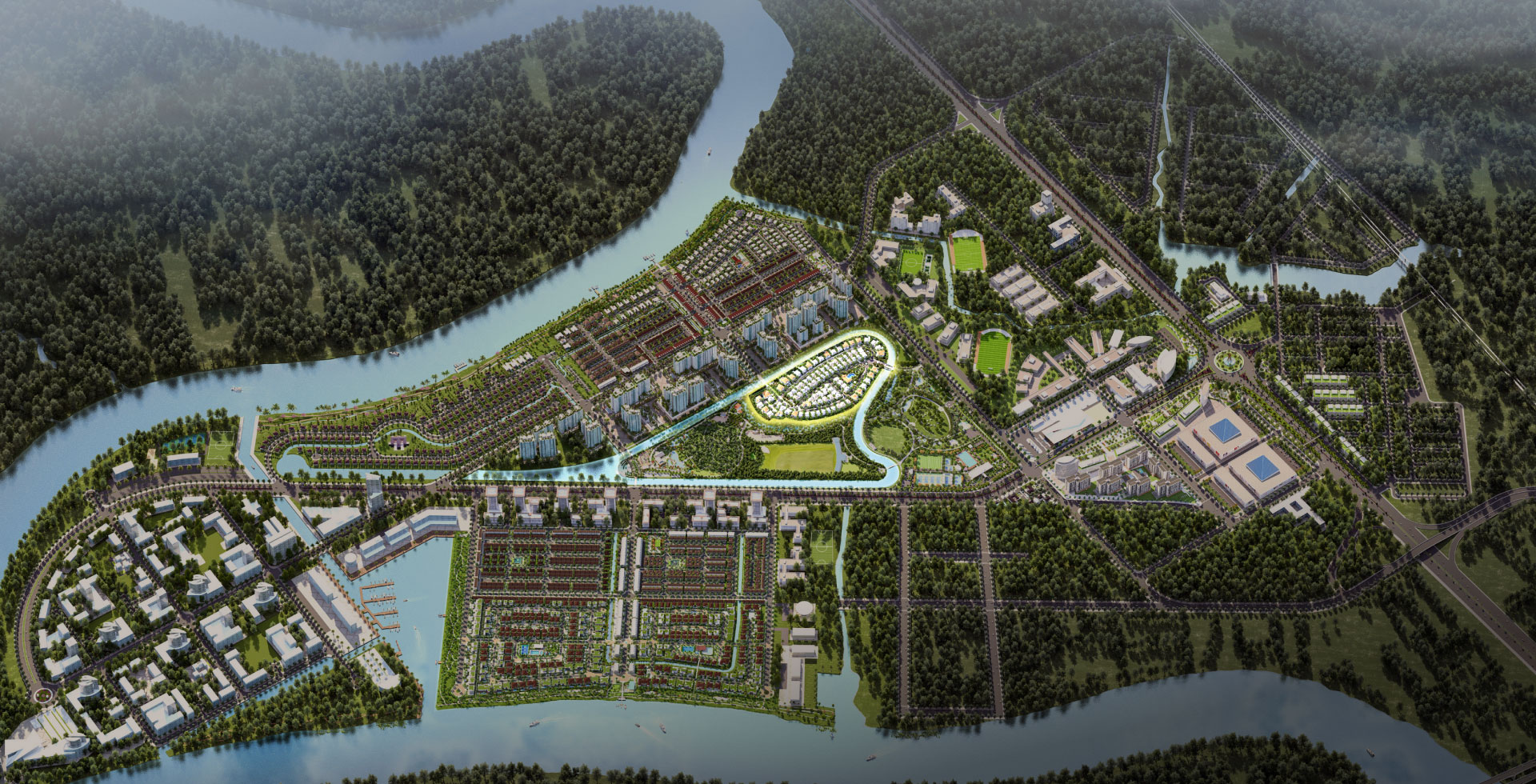 vị trí nhà hữu nghị việt nhật Long An tại phân khu central park khu đô thị Waterpoint