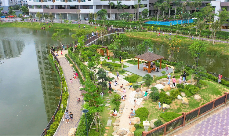 tiện ích mizuki park - hồ cảnh quan tiện ích mizuki park - hồ cảnh quan
