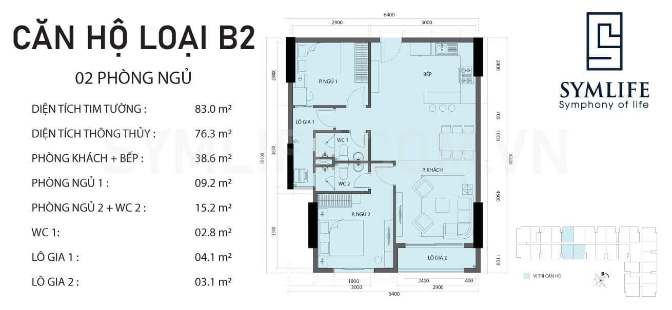 B2 can ho symlife 2PN