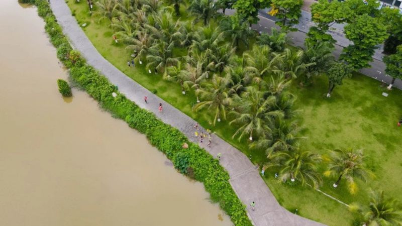 review cung đường chay bộ tại ecopark Hà Nội