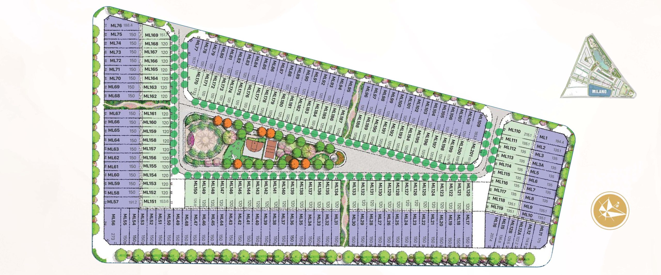 Mặt bằng phân khu MILANO ECOCITY PREMIA