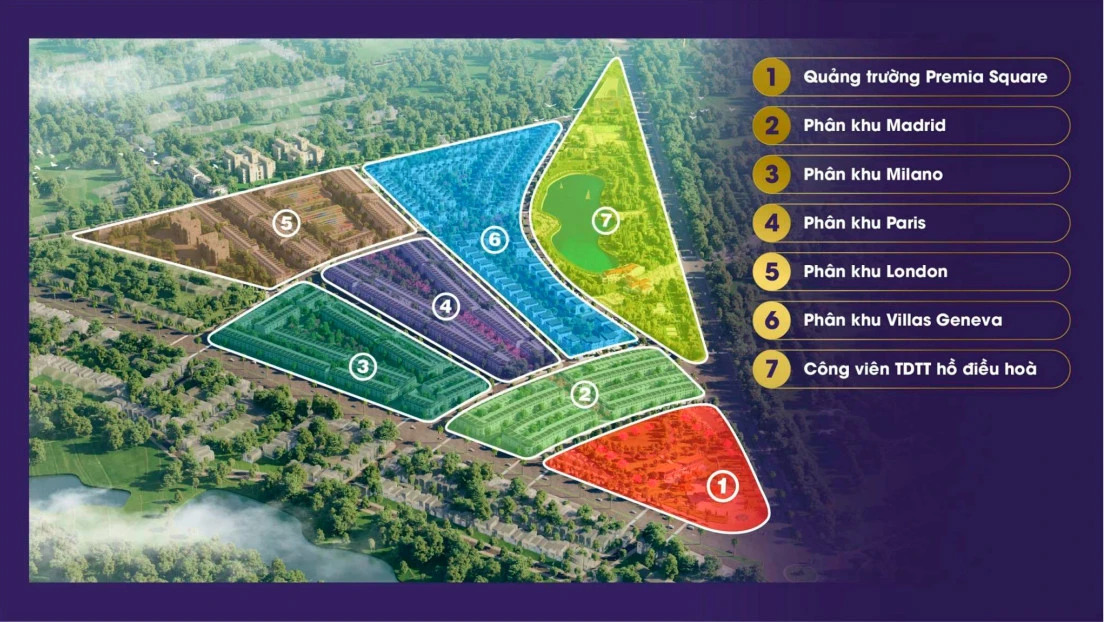 mặt bằng phân khu dự án EcoCity Premia